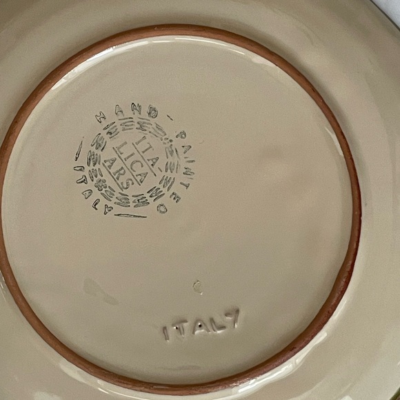 Set of 4 Italian OOAK Hand Painted Dinnerware 8.75” Clay Plates - Picture 11 of 12